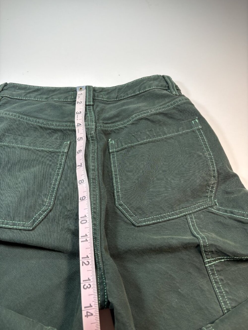 PacSun Green Cargo Pants Women's Size 26/28 Y2K Baggy Utility Contrast Stitch - Picture 11 of 14